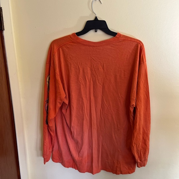 Vintage 90’s Hooters Flames Graphic Long Sleeve Shirt Size Large Orange Delta XL - Picture 3 of 5